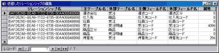 リレーションシップの編集画面